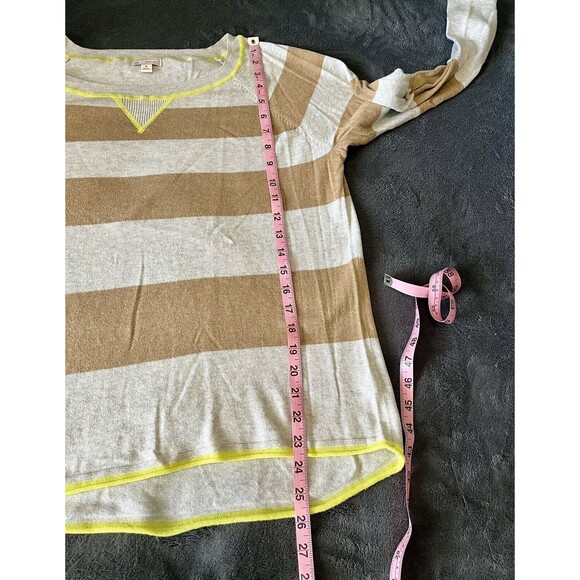 Gap Sweater Womens Brown Gray Striped Long Sleeve Pullover Size M Lightly Worn - Picture 6 of 6